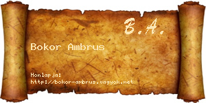 Bokor Ambrus névjegykártya